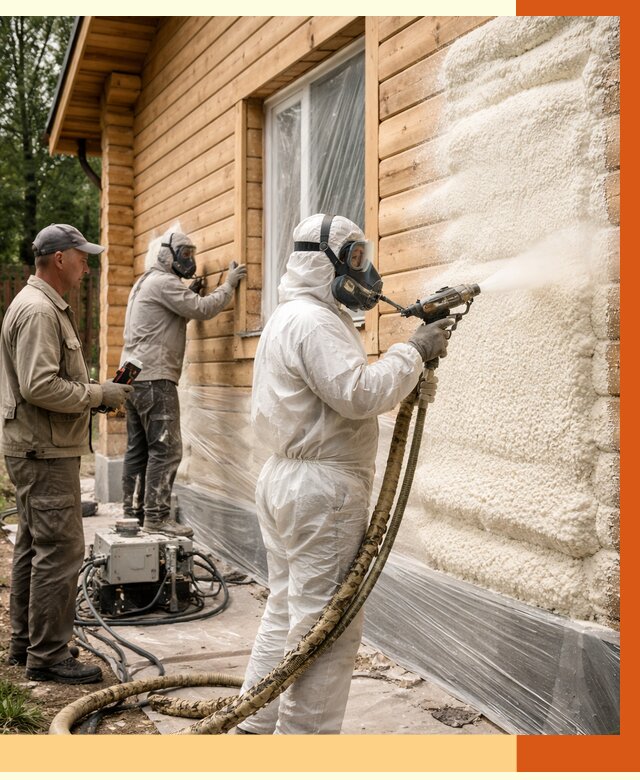 Утепление дома из бруса ППУ в Армавире от 3900 руб/м2 под ключ | ТепломастерРмв