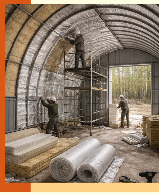 Утепление арочного ангара под ключ в Армавире