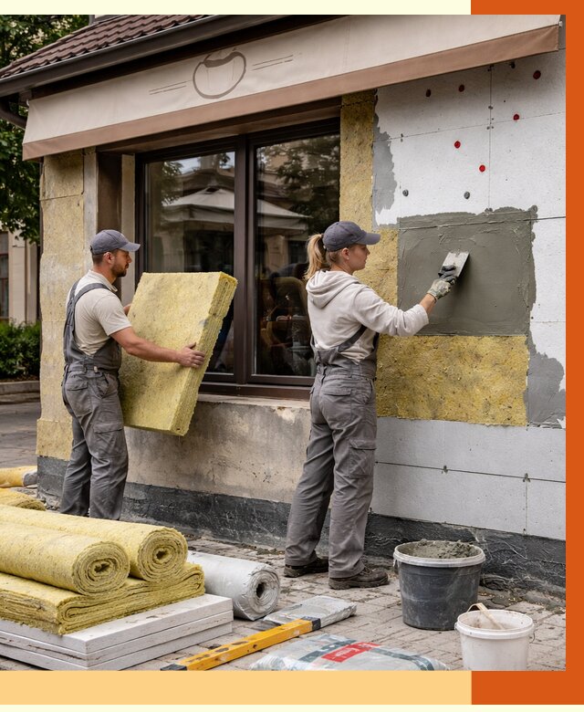 Утепление кафе в Армавире от 4255 руб/м2 — комплексно под ключ | ТепломастерРмв